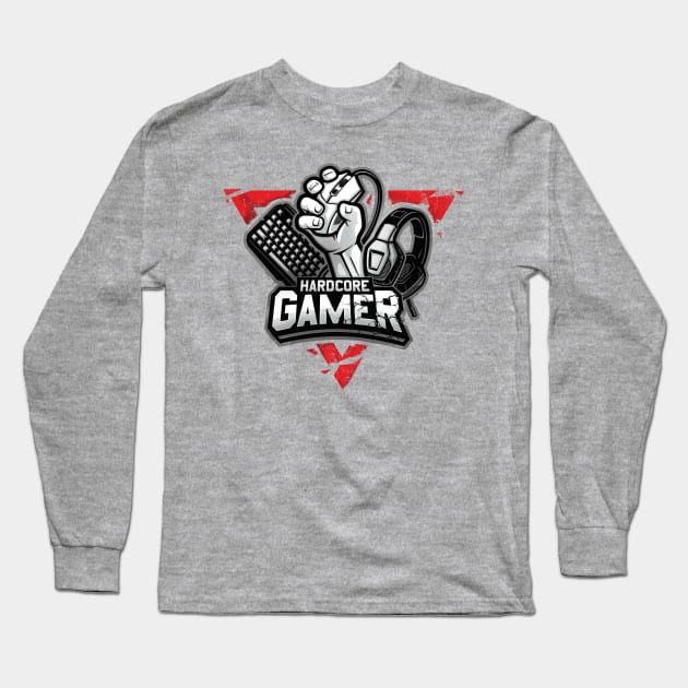 Hardcore Gamer Long Sleeve T-Shirt by raxarts